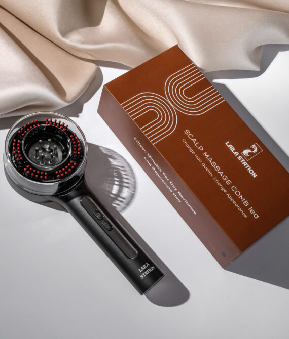 جهاز تدليك ومساج فروة الرأس بالأشعه الحمراء والزرقاء